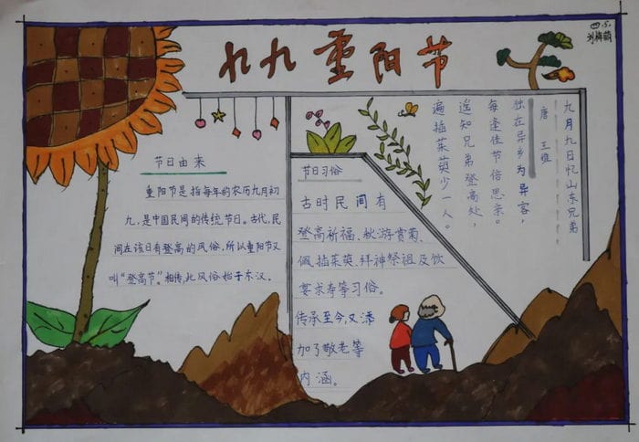 重阳节手抄报图片及内容简单又漂亮四年级