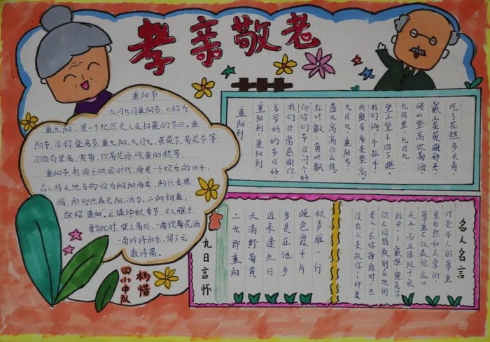 重阳节手抄报图片及内容简单又漂亮四年级