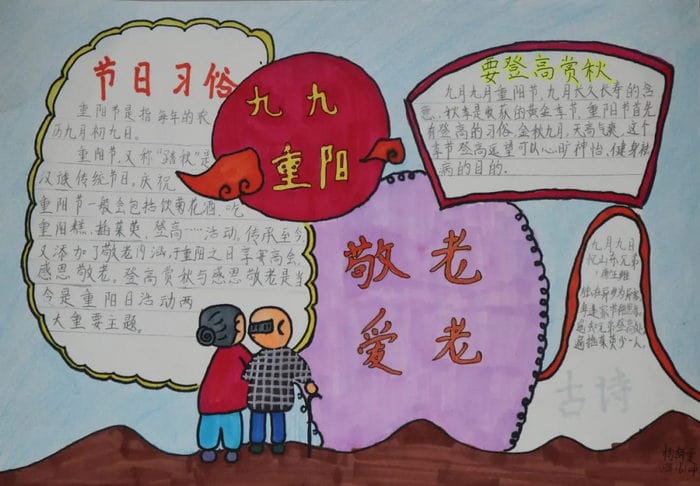 重阳节手抄报图片及内容简单又漂亮四年级