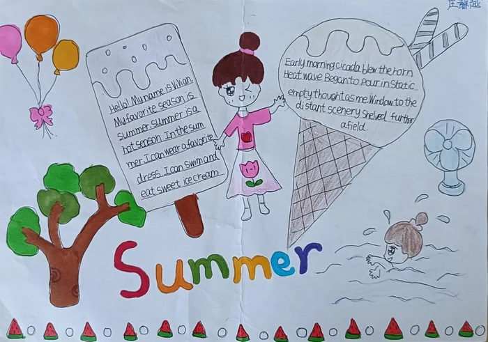 夏天英语手抄报简单又漂亮