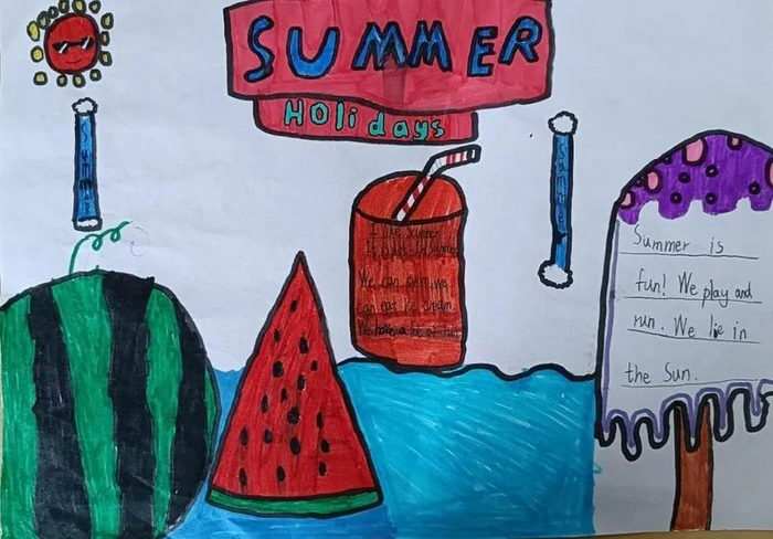 夏天英语手抄报简单又漂亮