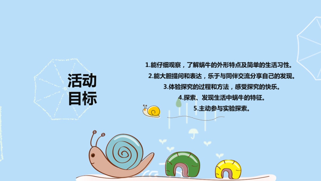 幼儿园大班社会教案：你认识小蜗牛吗？