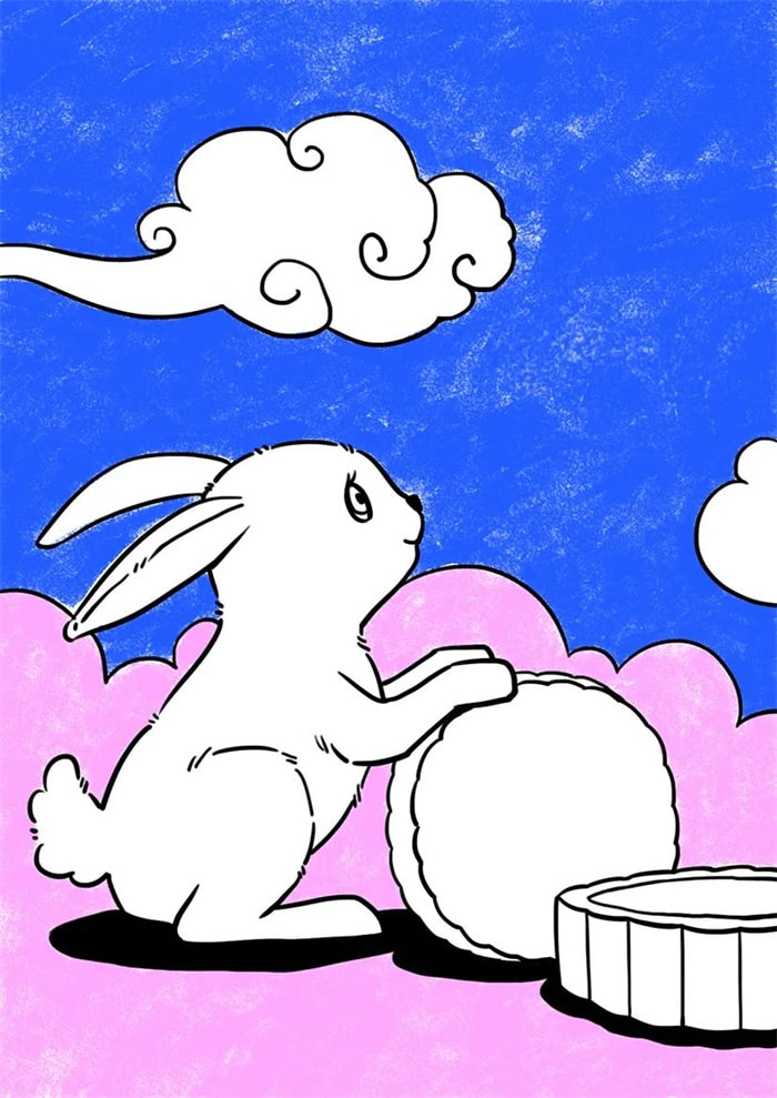 中秋主题少儿美术课程《玉兔望月》