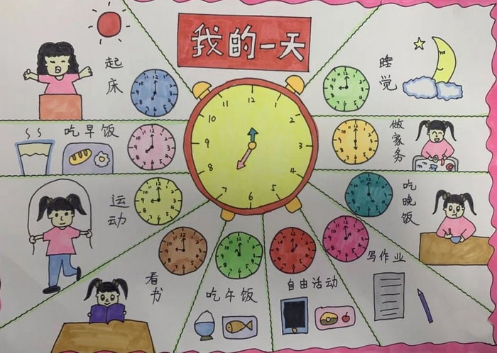 我的一天手抄报简单又好看