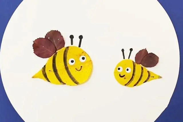 秋天手工制作：树叶剪贴画小蜜蜂(步骤图解)