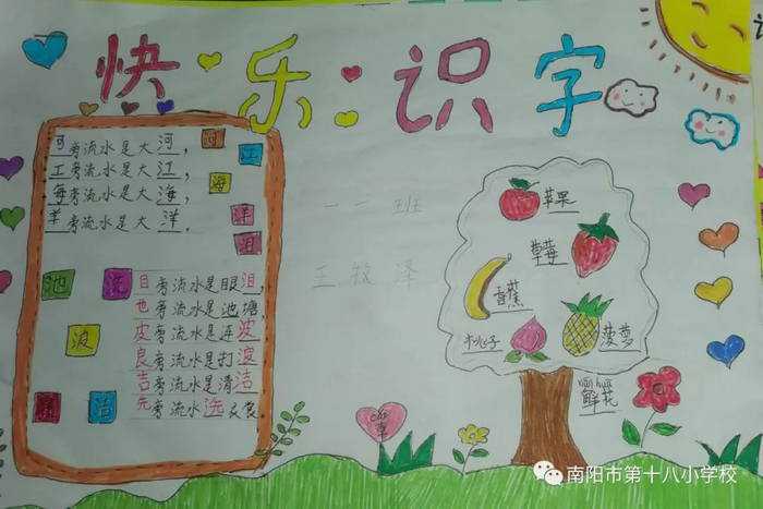 识字小报手抄报简单又好看