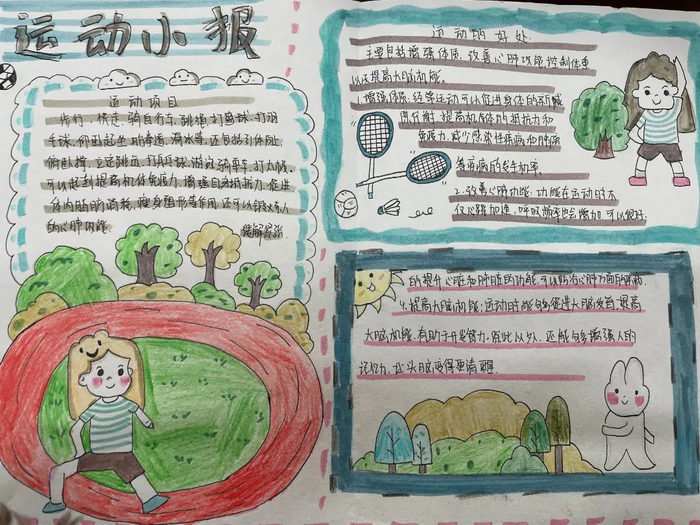 我运动我健康我快乐手抄报
