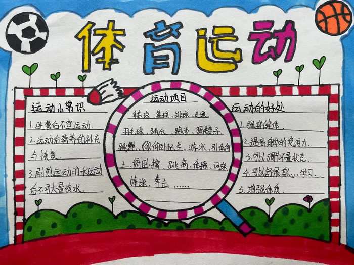 我运动我健康我快乐手抄报