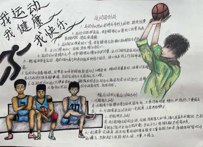 我运动我健康我快乐手抄报