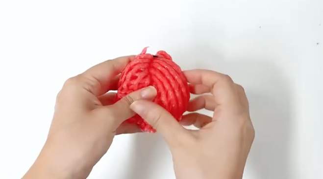 水果罩废物利用手工制作小苹果简单又漂亮