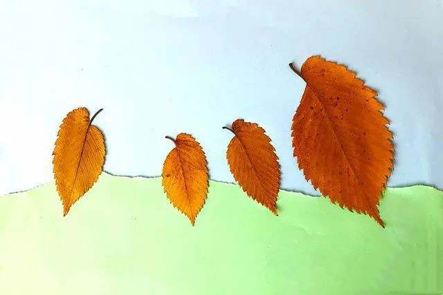 树叶手工粘贴画教程：简单好看的小鸟一家(步骤图解)