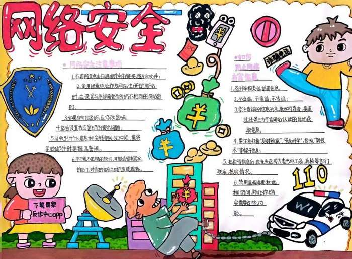 网络安全宣传周2023年主题手抄报图片