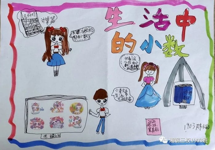 生活中的小数手抄报简单又好画