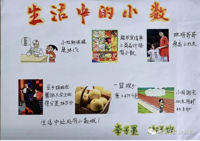 生活中的小数手抄报简单又好画