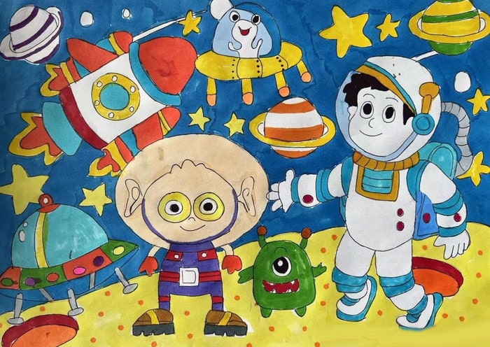 我爱科学畅想未来科学幻想绘画