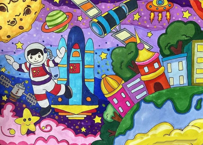 我爱科学畅想未来科学幻想绘画