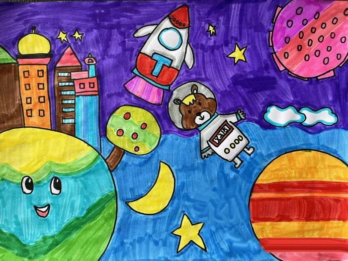 我爱科学畅想未来科学幻想绘画