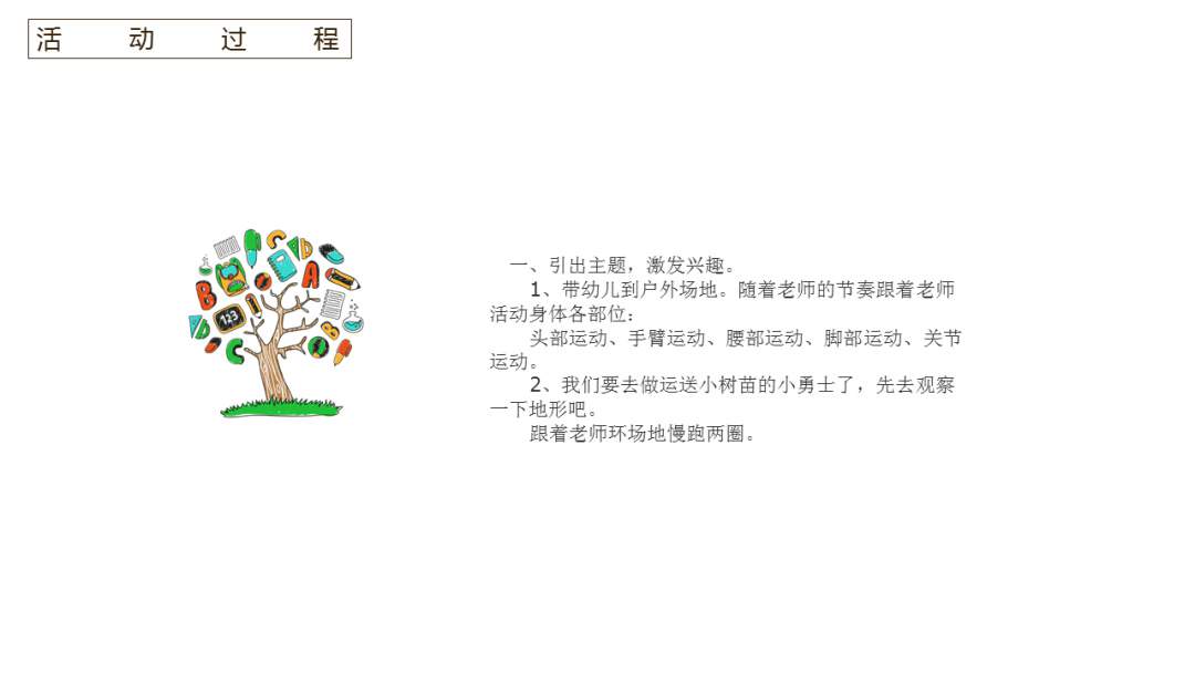 幼儿园大班健康教案：运送小树苗