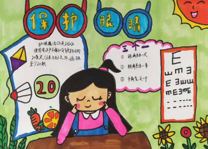 一二年级爱护眼睛手抄报图片及内容