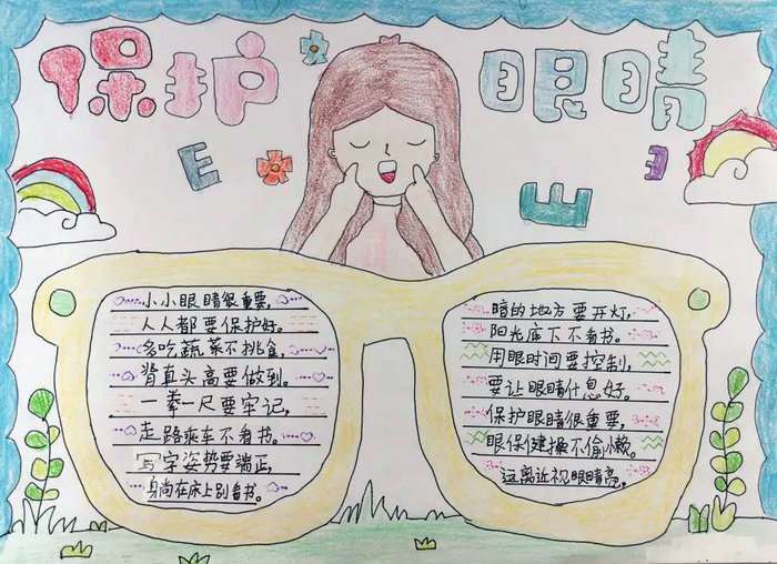 一二年级爱护眼睛手抄报图片及内容