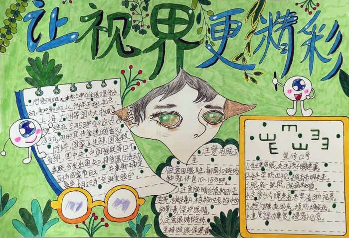 一二年级爱护眼睛手抄报图片及内容