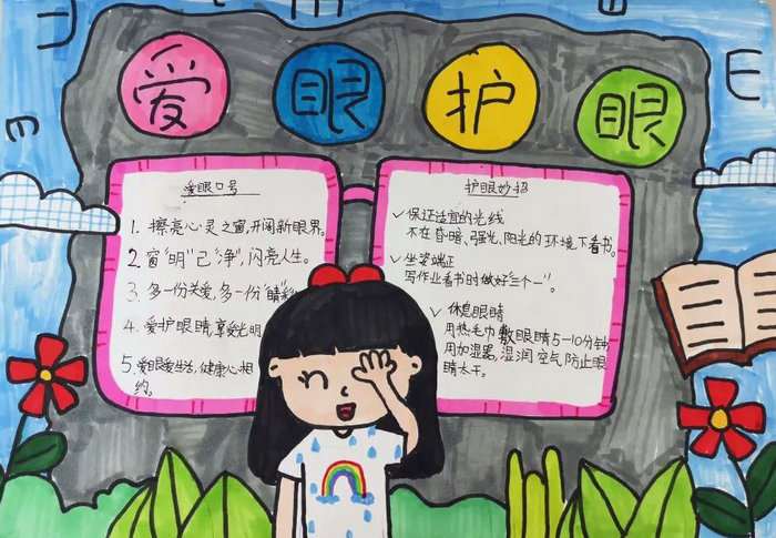 一二年级爱护眼睛手抄报图片及内容