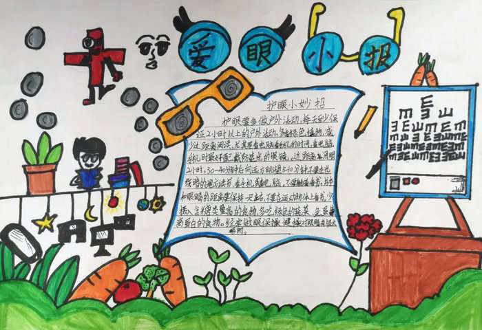 一二年级爱护眼睛手抄报图片及内容