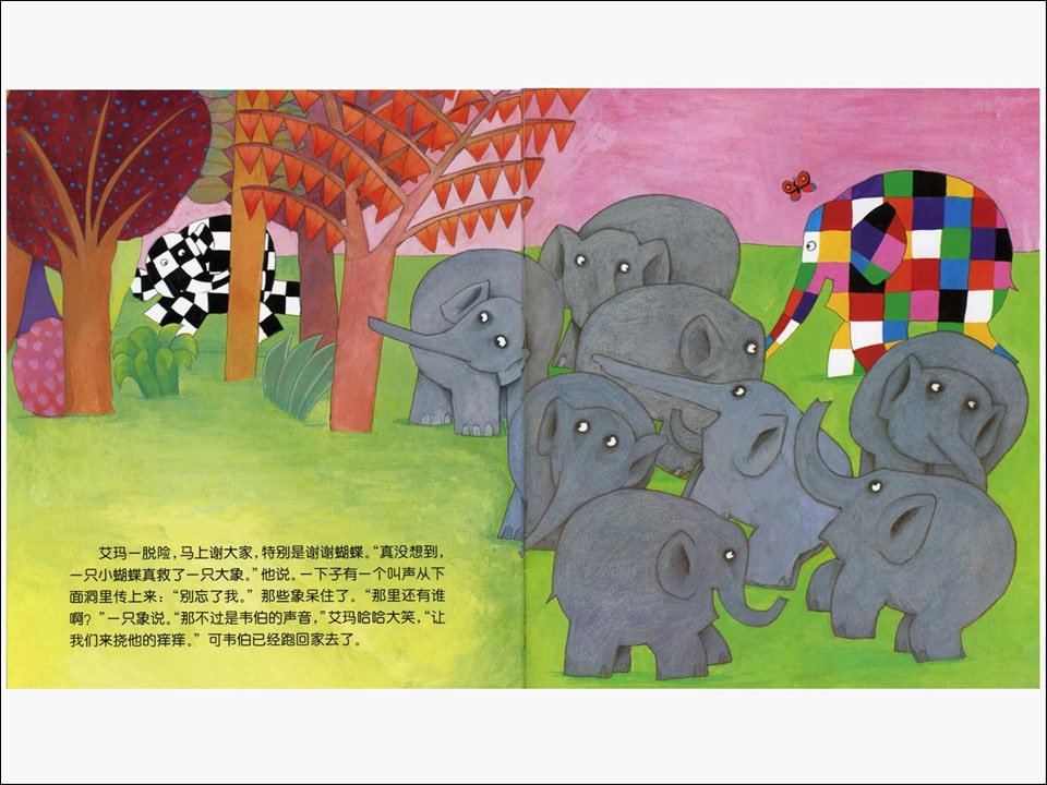 《花格子大象艾玛系列4-艾玛和蝴蝶》