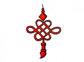 红色中国结简笔画图片教程简单