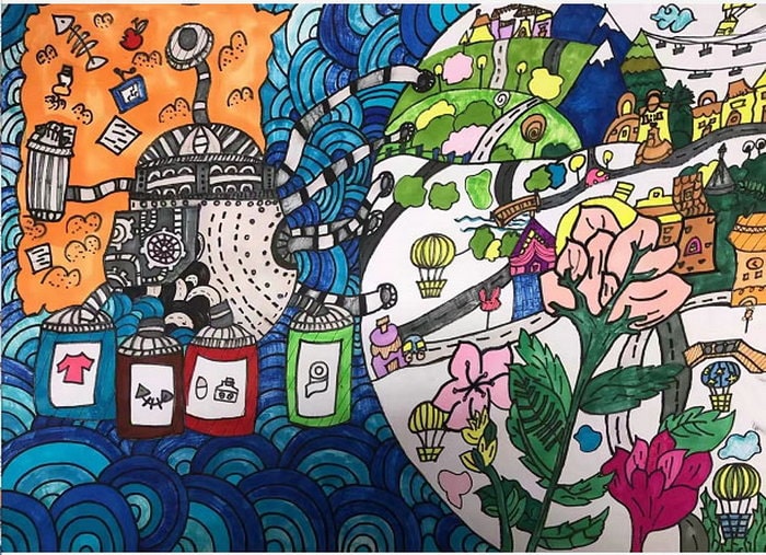 垃圾分类绘画图片