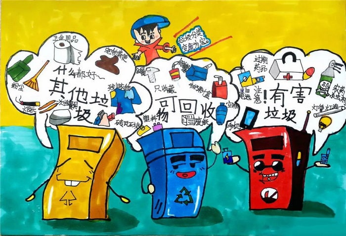 垃圾分类绘画图片