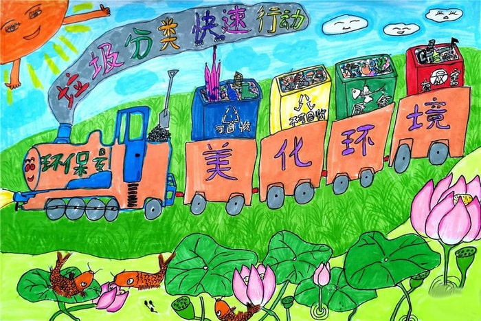 垃圾分类绘画图片