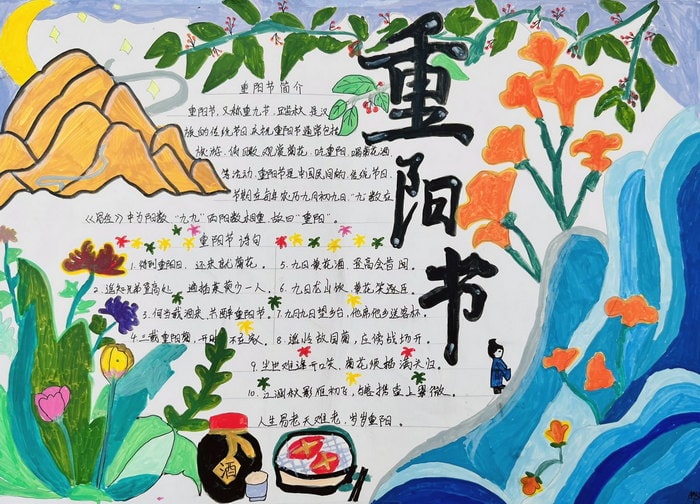 1～6年级一等奖重阳节手抄报图片