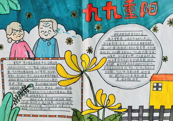 1～6年级一等奖重阳节手抄报图片