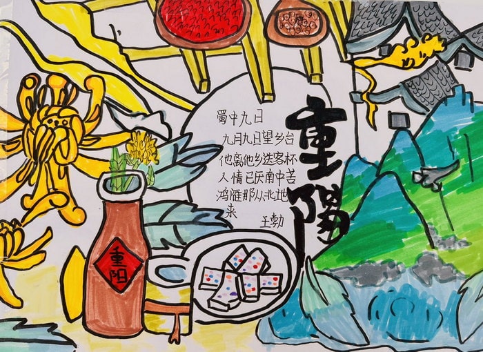 1～6年级一等奖重阳节手抄报图片