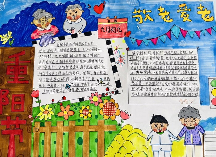 1～6年级一等奖重阳节手抄报图片