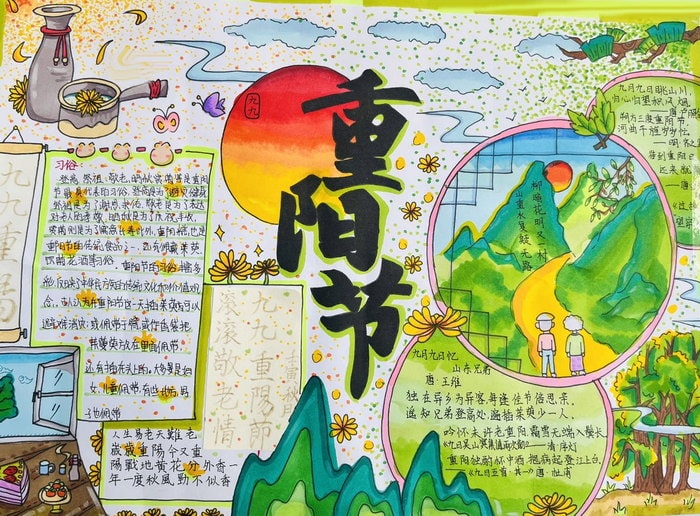 1～6年级一等奖重阳节手抄报图片