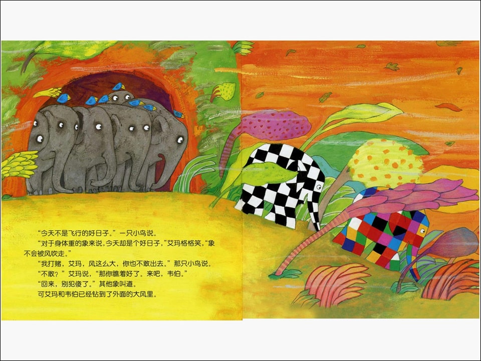 《花格子大象艾玛系列6-艾玛与风》