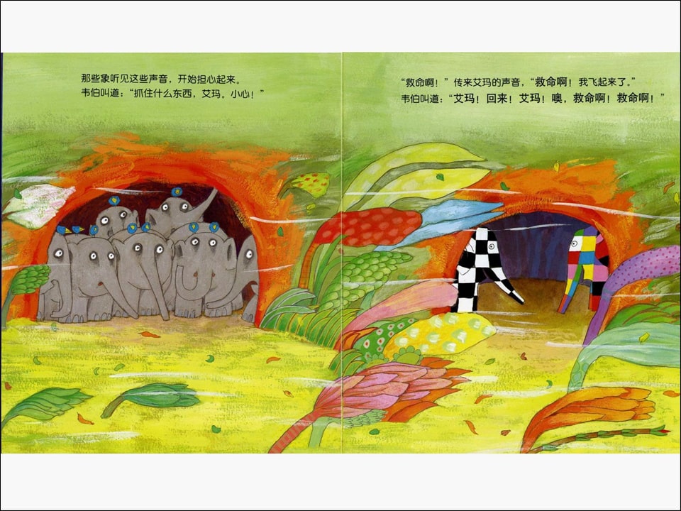 《花格子大象艾玛系列6-艾玛与风》