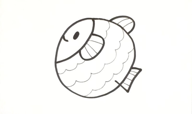 字母Q画小鱼简笔画图片步骤