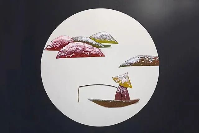 树叶手工制作古诗词贴画独钓寒江雪