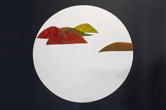 树叶手工制作古诗词贴画独钓寒江雪