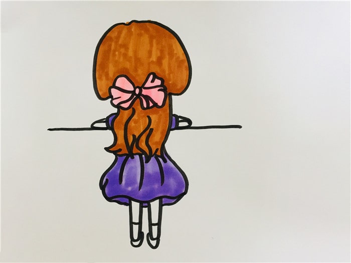 小女孩背影简笔画怎么画