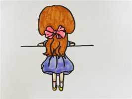 小女孩背影简笔画怎么画