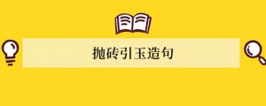抛砖引玉造句 用抛砖引玉造句子