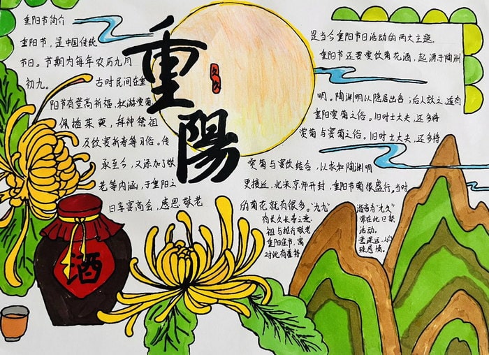 重阳节手抄报简单又漂亮一等奖