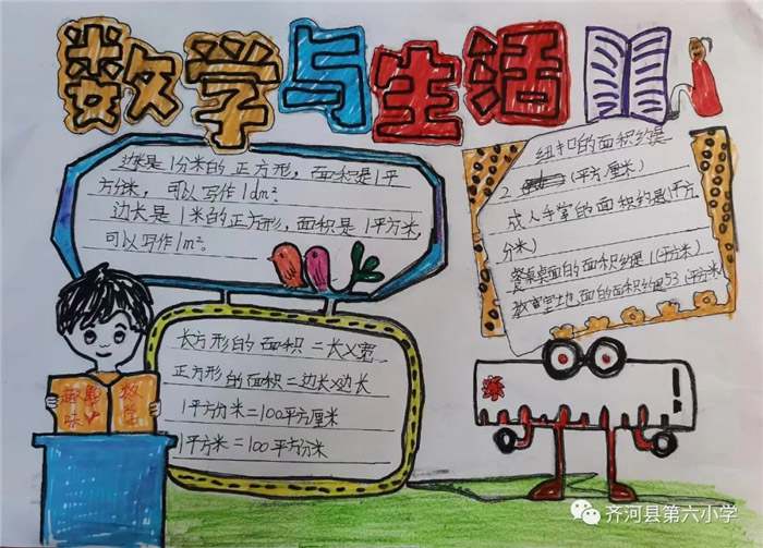 二年级上册数学手抄报图片