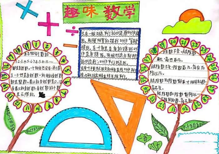 四年级数学手抄报图片简单又漂亮