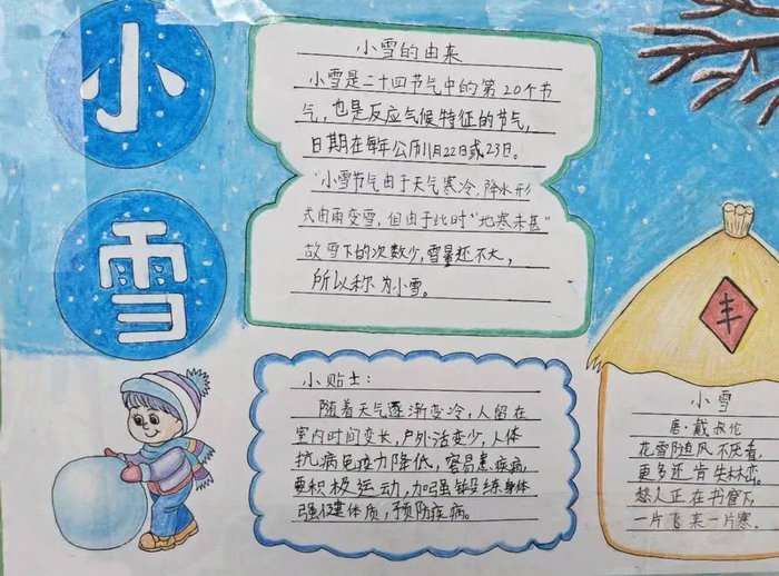 二十四节气小雪手抄报图片及内容