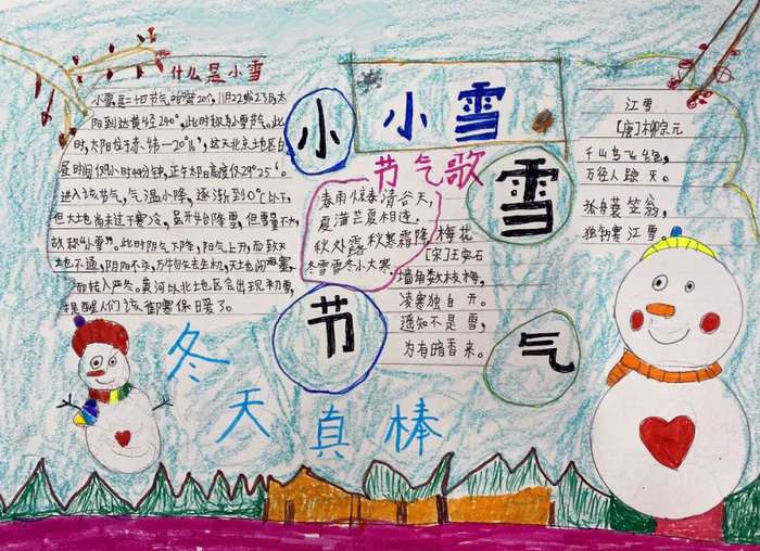 二十四节气小雪手抄报图片及内容